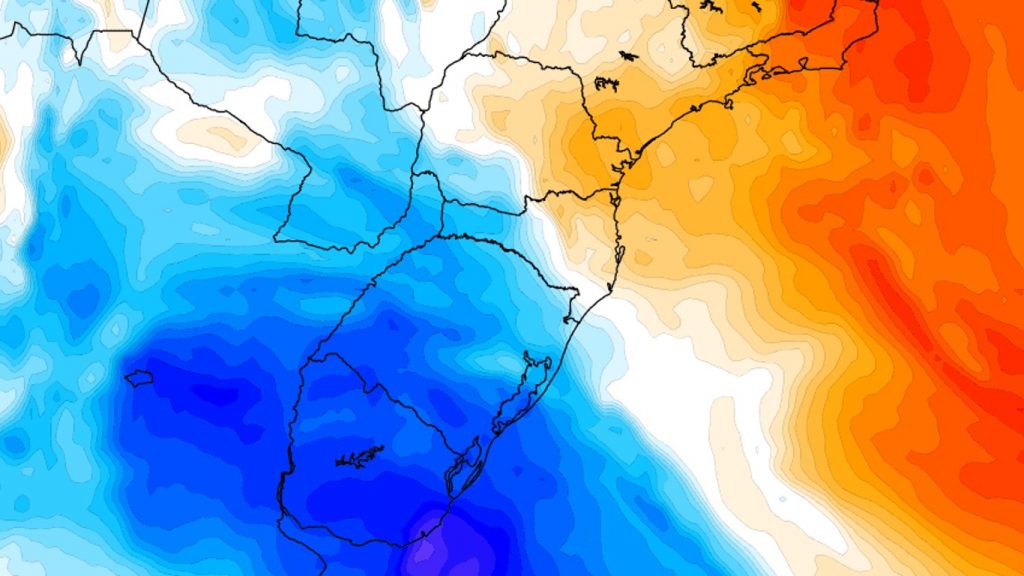 Vento forte a intenso vai acompanhar ingresso de massa de ar frio