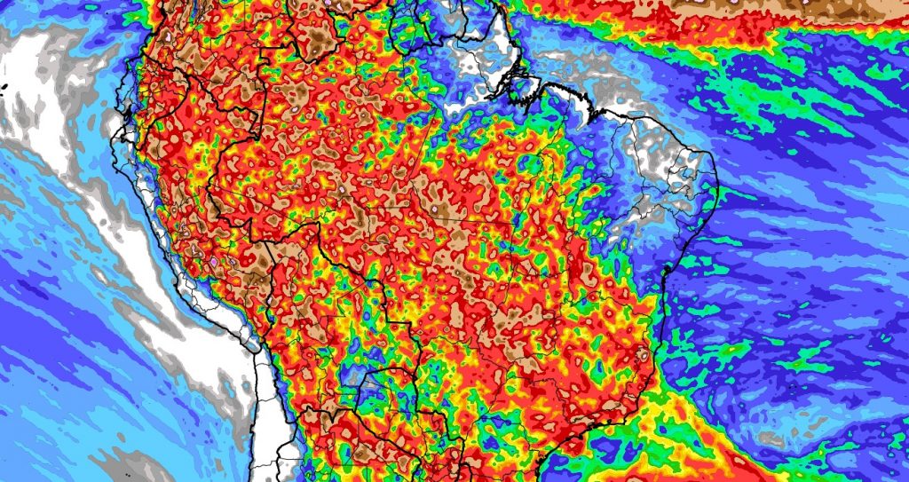 Previsão do tempo: tendência de chuva para dez dias no Brasil