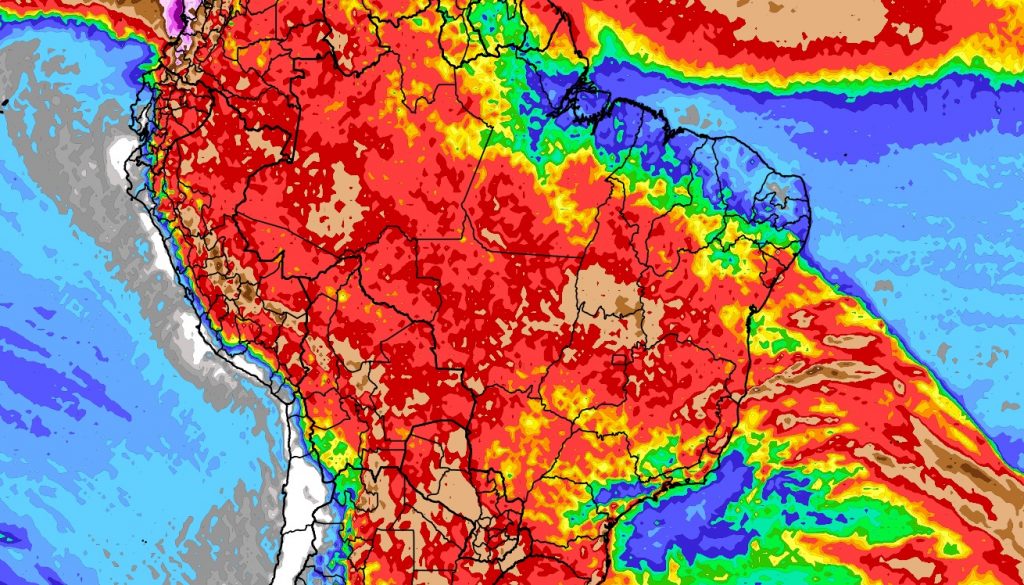 Previsão do tempo: tendência de chuva para dez dias no Brasil