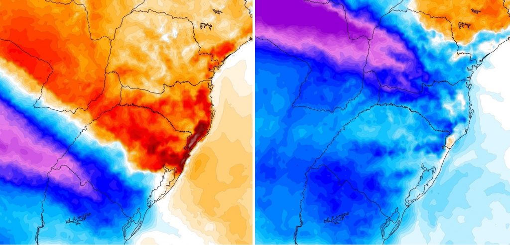 Frente fria provoca uma grande reviravolta na temperatura