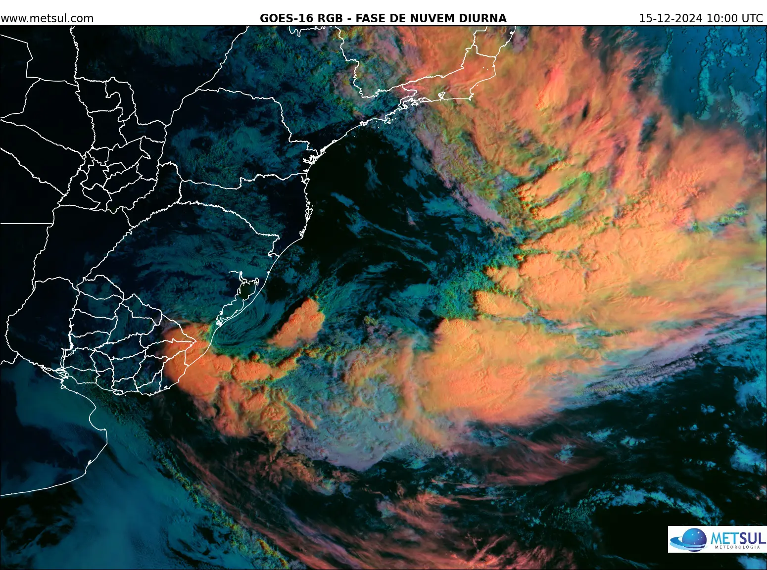 Imagem de satélite mostra o ciclone Biguá