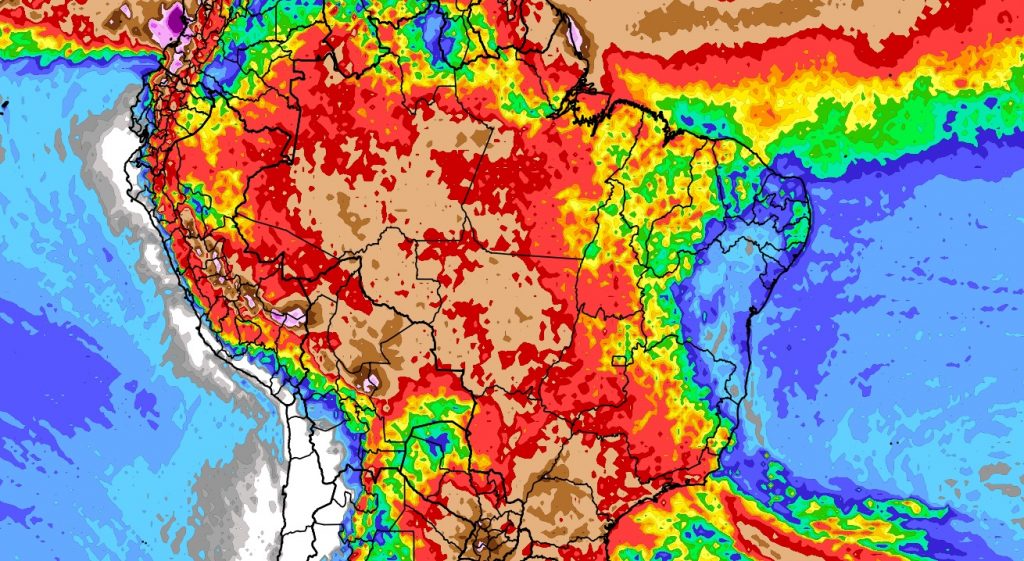 Previsão do tempo: tendência de chuva para dez dias no Brasil