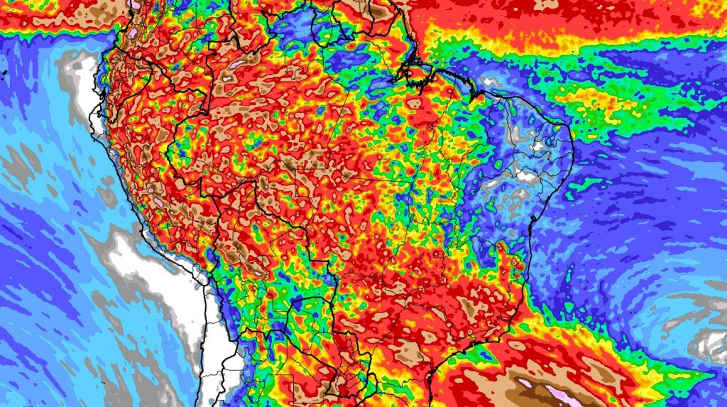 Previsão do tempo: tendência de chuva para dez dias no Brasil