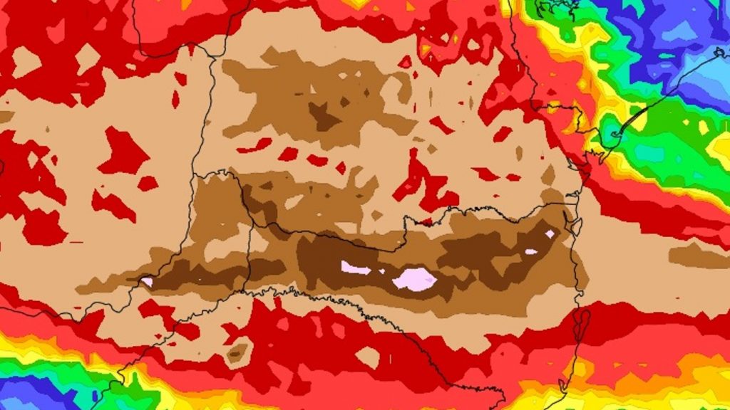 Chuva excessiva pode causar inundações e cheias de rios no Sul do Brasil