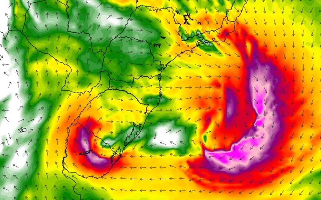 Dois sistemas ciclônicos podem trazer chuva, vento e tempestades Baixas pressões, sendo uma um ciclone, devem impactar o tempo entre o final desta semana e o começo da próxima