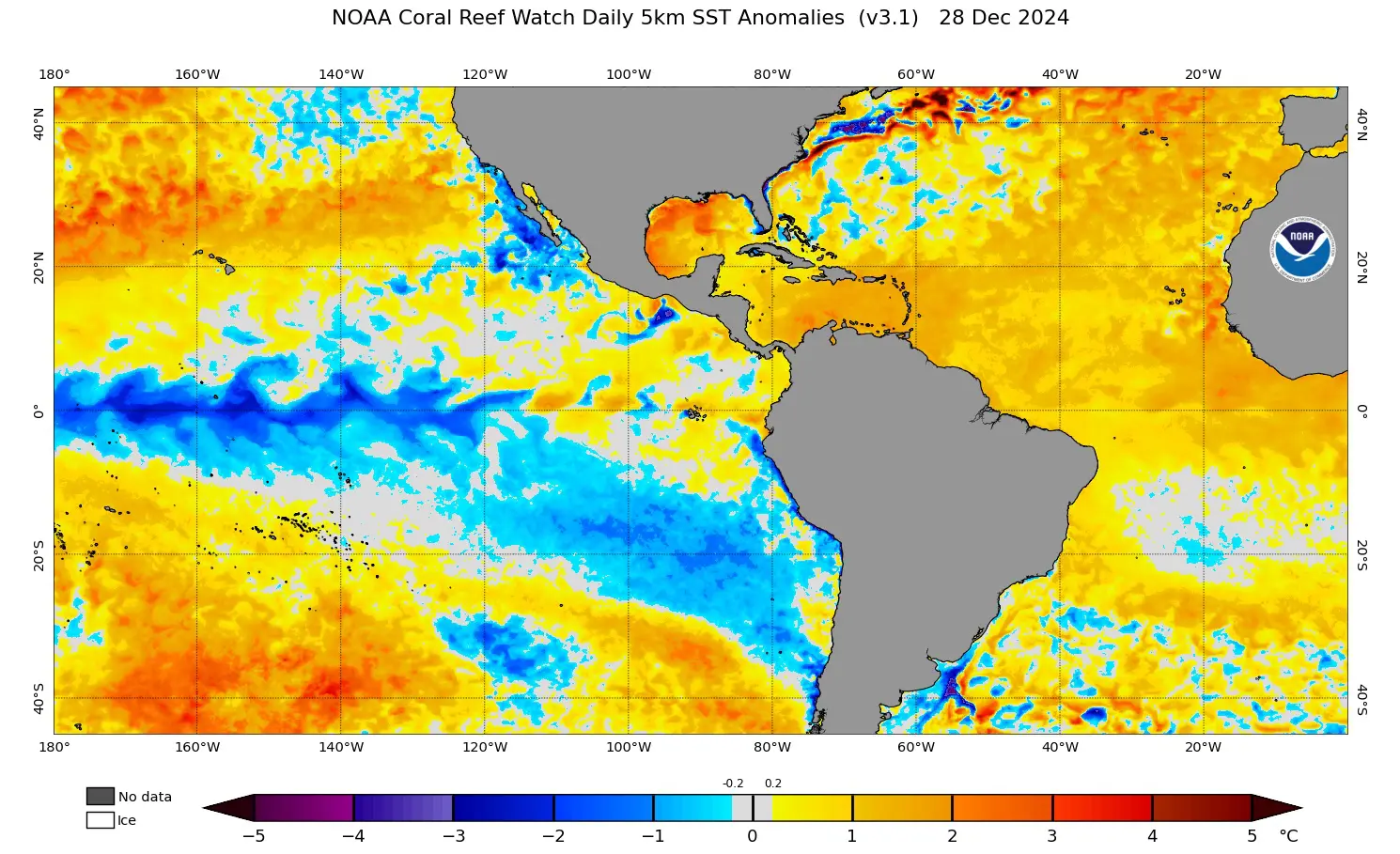 Mapa de La Niña neste fim de ano de 2024