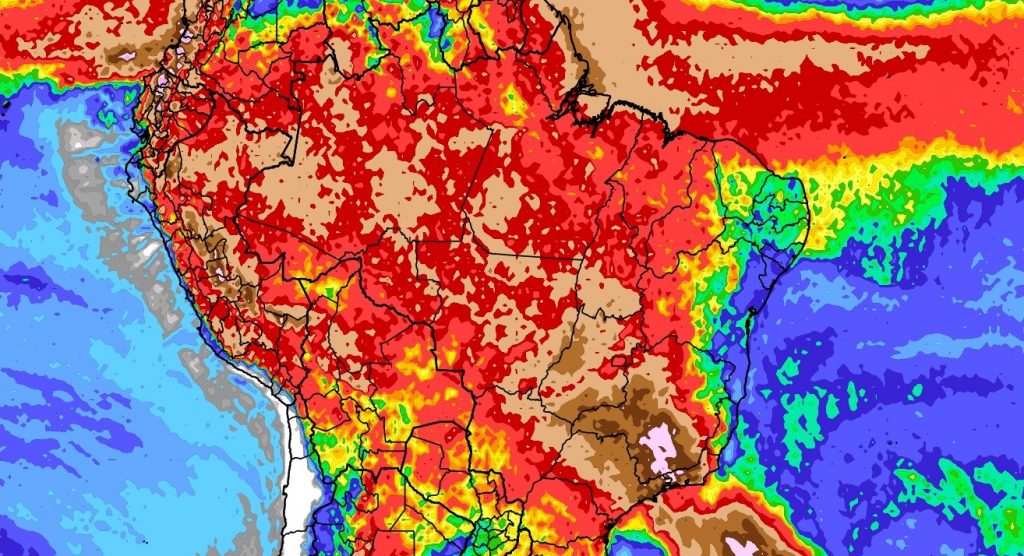 Previsão do tempo: tendência de chuva para dez dias no Brasil