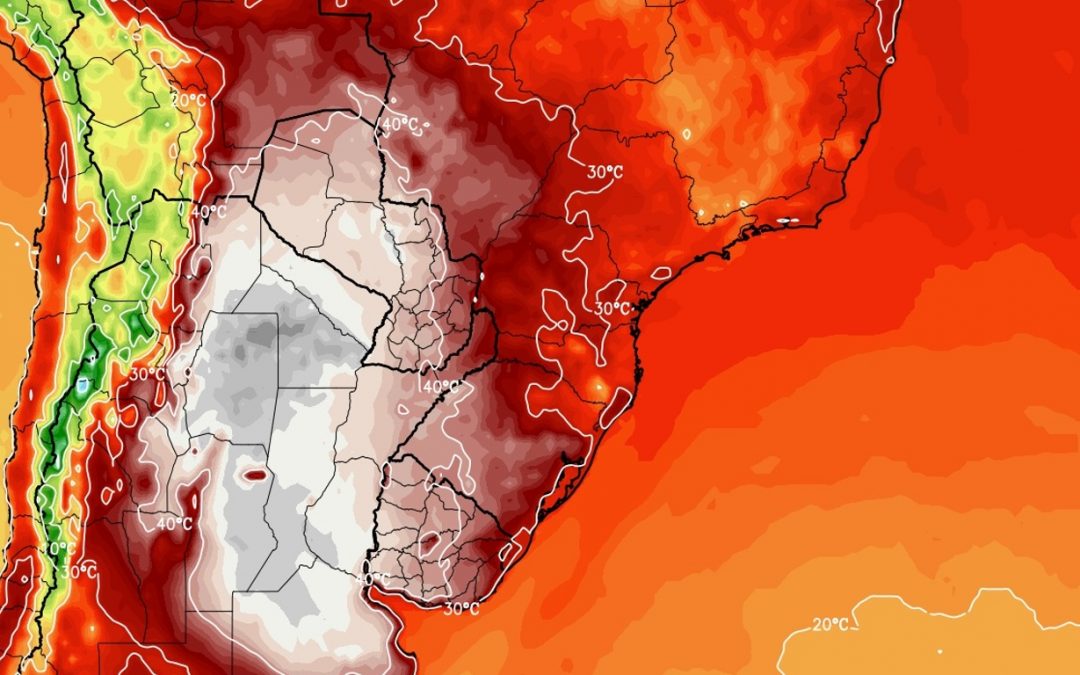 Bolha de calor com até 42ºC se expande e trará tardes escaldantes Bolha de calor nas latitudes médias da América do Sul traz calor excessivo na Argentina, Uruguai, Paraguai e estados do Brasil