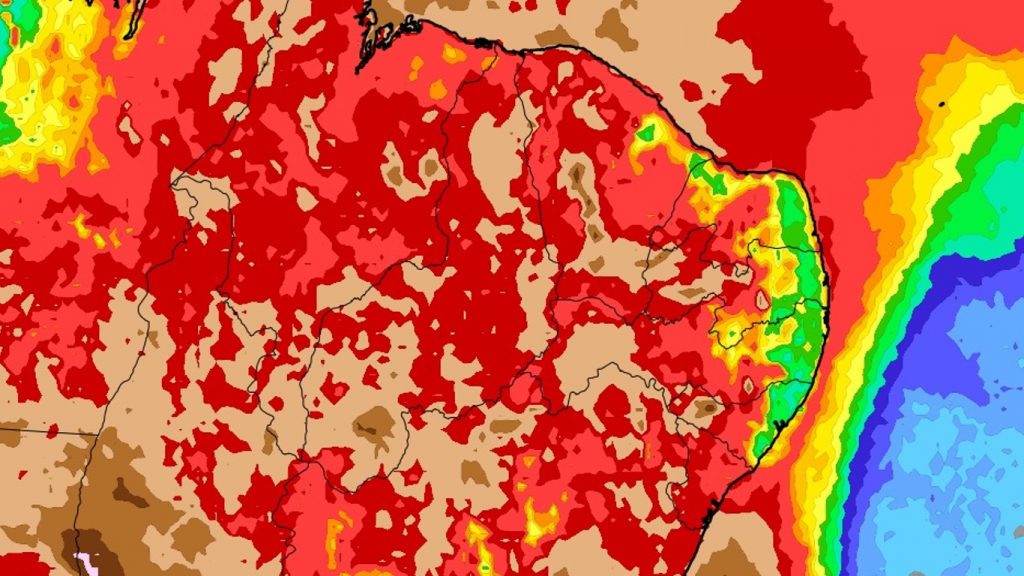 Chuvas intensas vão atingir vários estados do Nordeste do Brasil