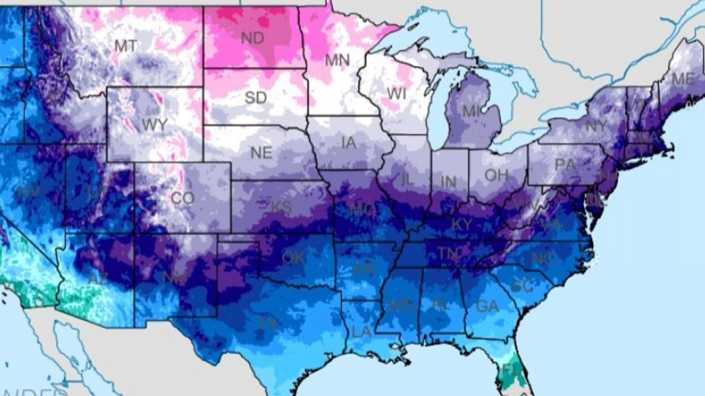 Masssive arctic blast and snow from the Rockies to the beaches of Florida and the Gulf