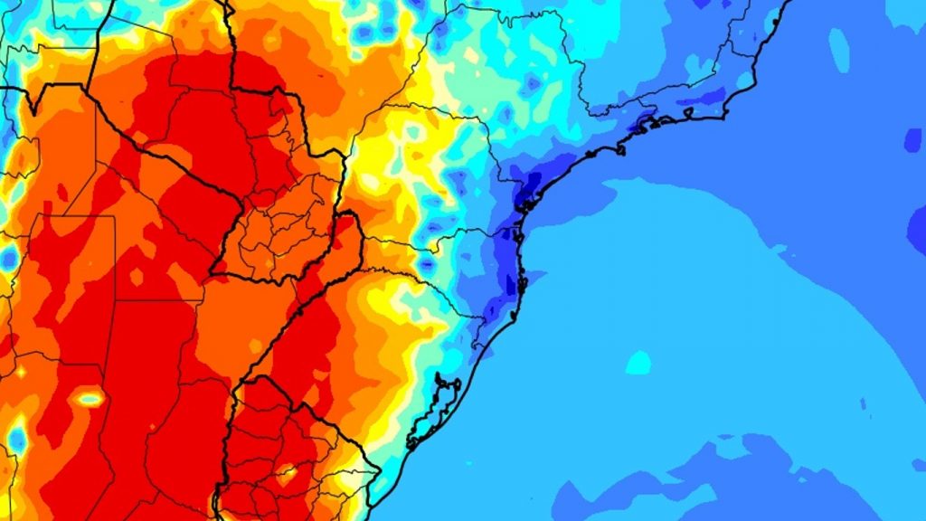 Chuva orográfica atingirá o Sul e o Sudeste do Brasil