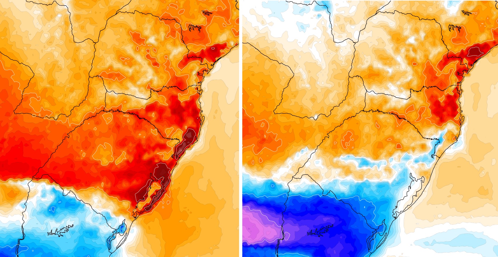 <span class="entry-title-primary">Veja como a temperatura variou (muito e pouco) de ontem para hoje</span> <h2 class="entry-subtitle">Frente fria acabou com a onda de calor para parte do Rio Grande do Sul enquanto outra parte seguiu com temperatura alta </h2>