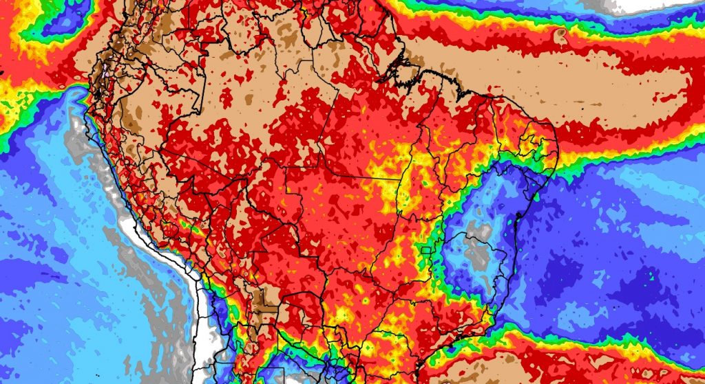 Previsão do tempo: tendência de chuva para dez dias no Brasil