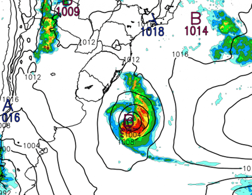 Ciclone irá se formar com risco de tempestades com chuva forte, vento e granizo