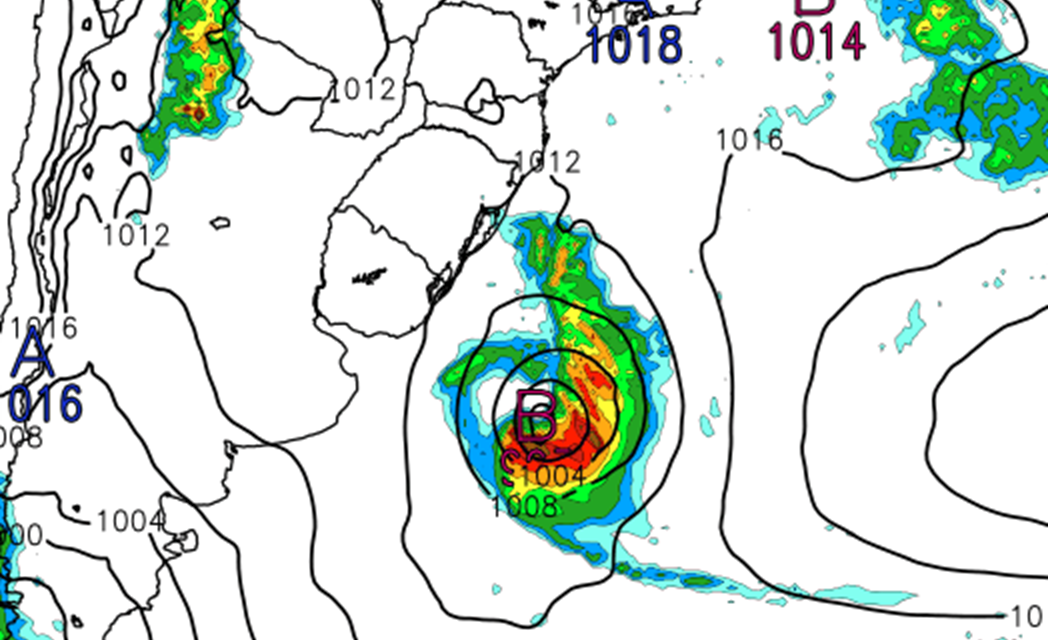 <span class="entry-title-primary">Ciclone irá se formar com risco de tempestades com chuva forte, vento e granizo</span> <h2 class="entry-subtitle">O primeiro ciclone extratropical deste outono se formará nos próximos dias com alerta para tempestades</h2>
