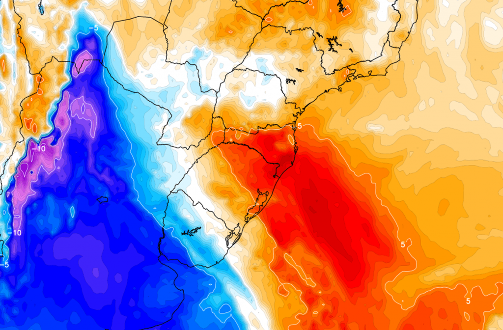 Duas frentes fria irão chegar ao Brasil na virada do mês