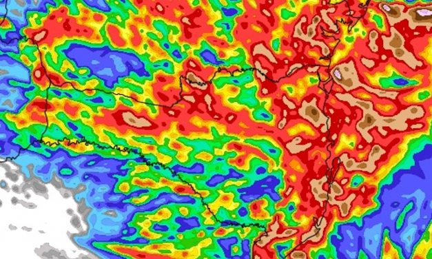 Chuva volumosa a excessiva traz riscos em estados do Sul do Brasil