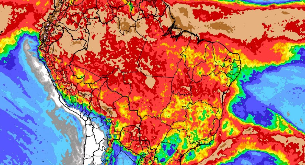 Previsão do tempo: tendência de chuva para dez dias no Brasil