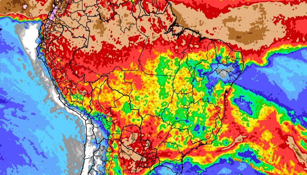 Previsão do tempo: tendência de chuva para dez dias no Brasil