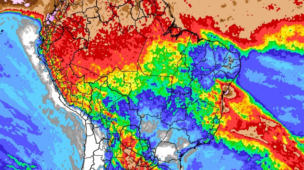 Previsão do tempo: tendência de chuva para dez dias no Brasil