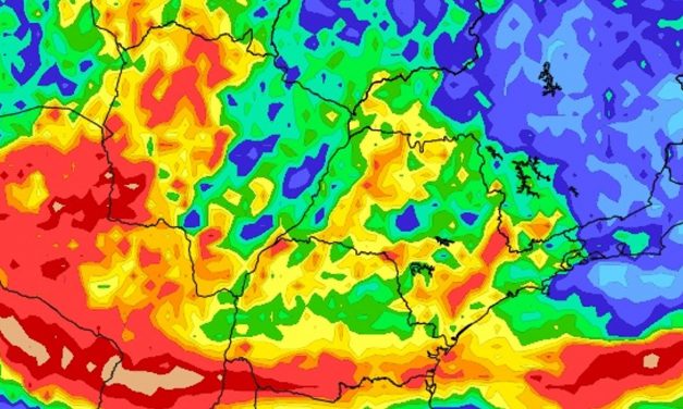 Novo episódio de chuva entre o Sul, Centro-Oeste e o Sudeste do Brasil