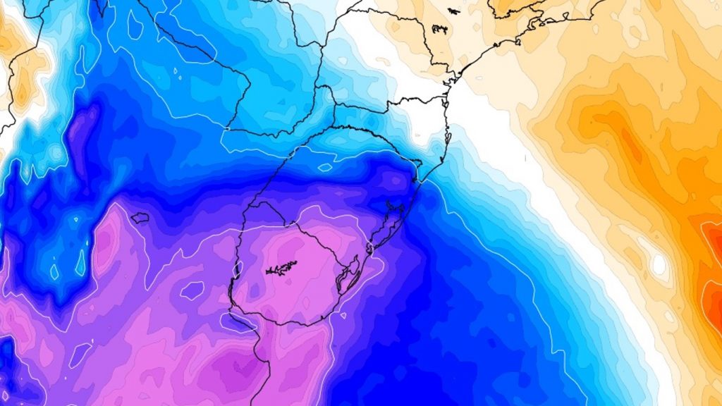 Ar frio chega com temperatura de 3ºC e vento acima de 60 km/h
