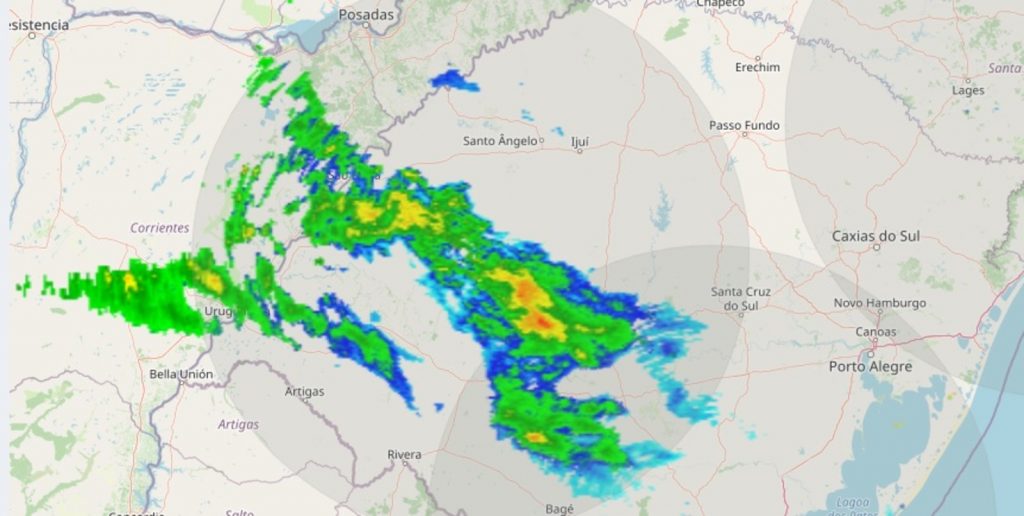 Chuva avança pelo Rio Grande do Sul em dia de mudança do tempo