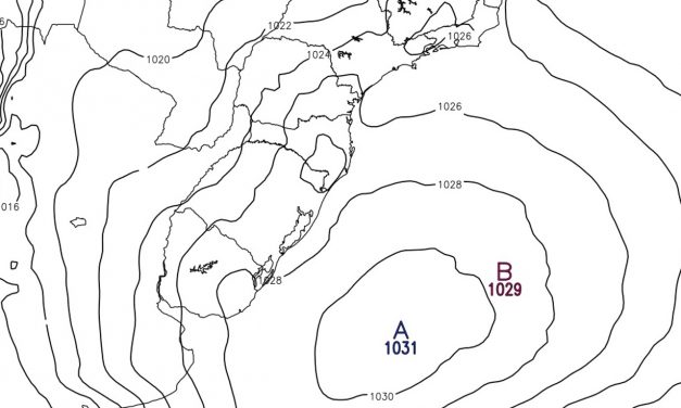 Alta pressão favorece vento e chuva em pontos do Sul e Sudeste do Brasil
