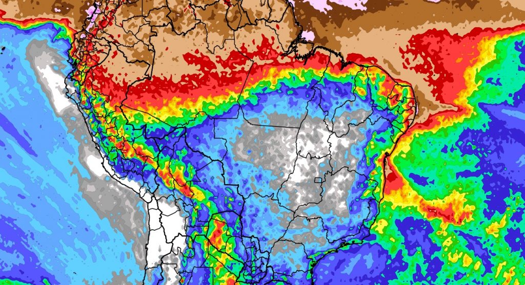Previsão do tempo: tendência de chuva para dez dias no Brasil