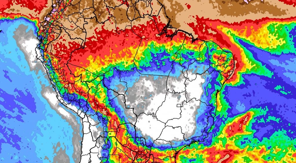 Previsão do tempo: tendência de chuva para dez dias no Brasil