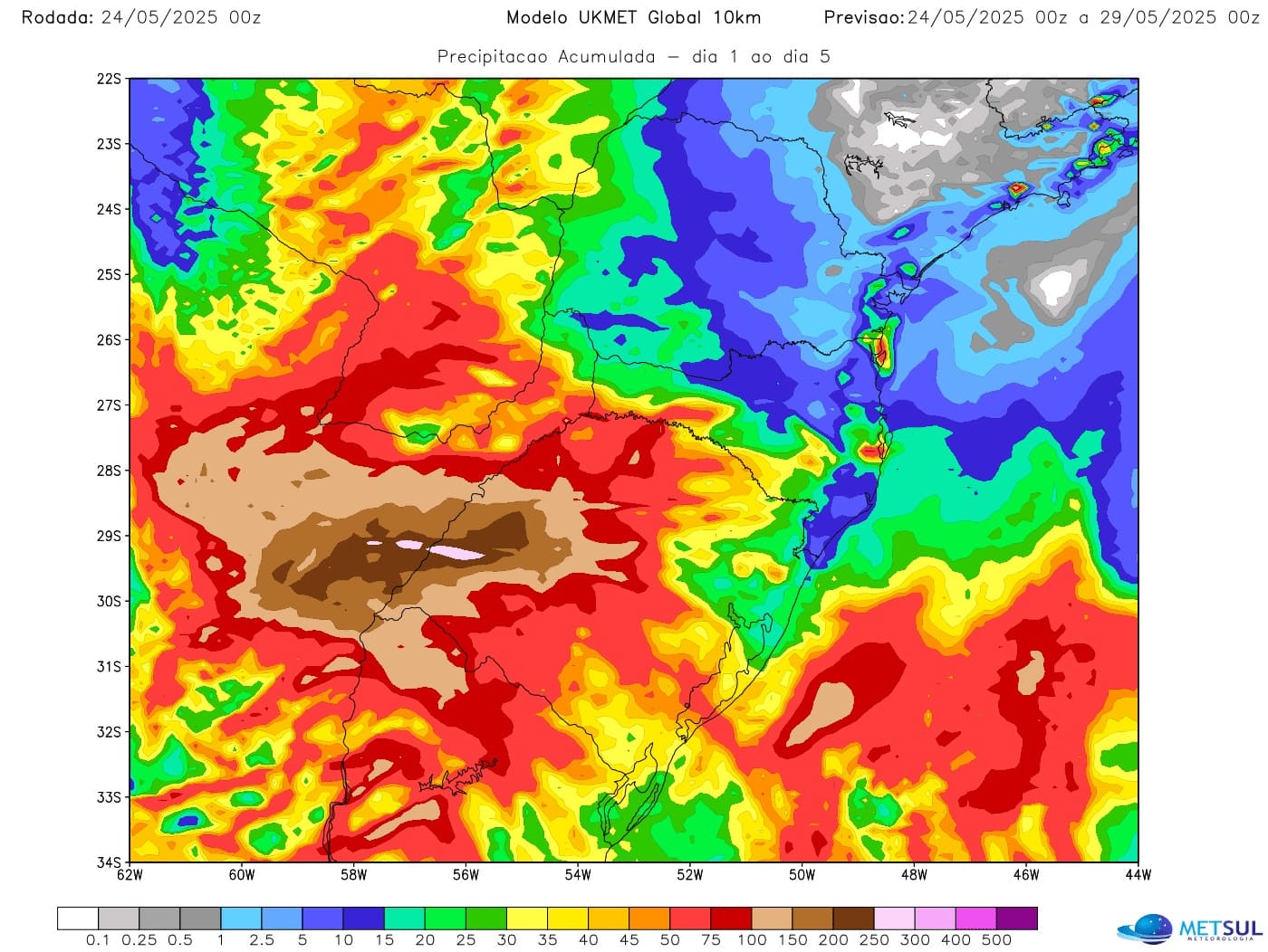 Mapa de chuva do modelo UKMET Mapa de chuva do modelo UKMET para a semana dia a dia