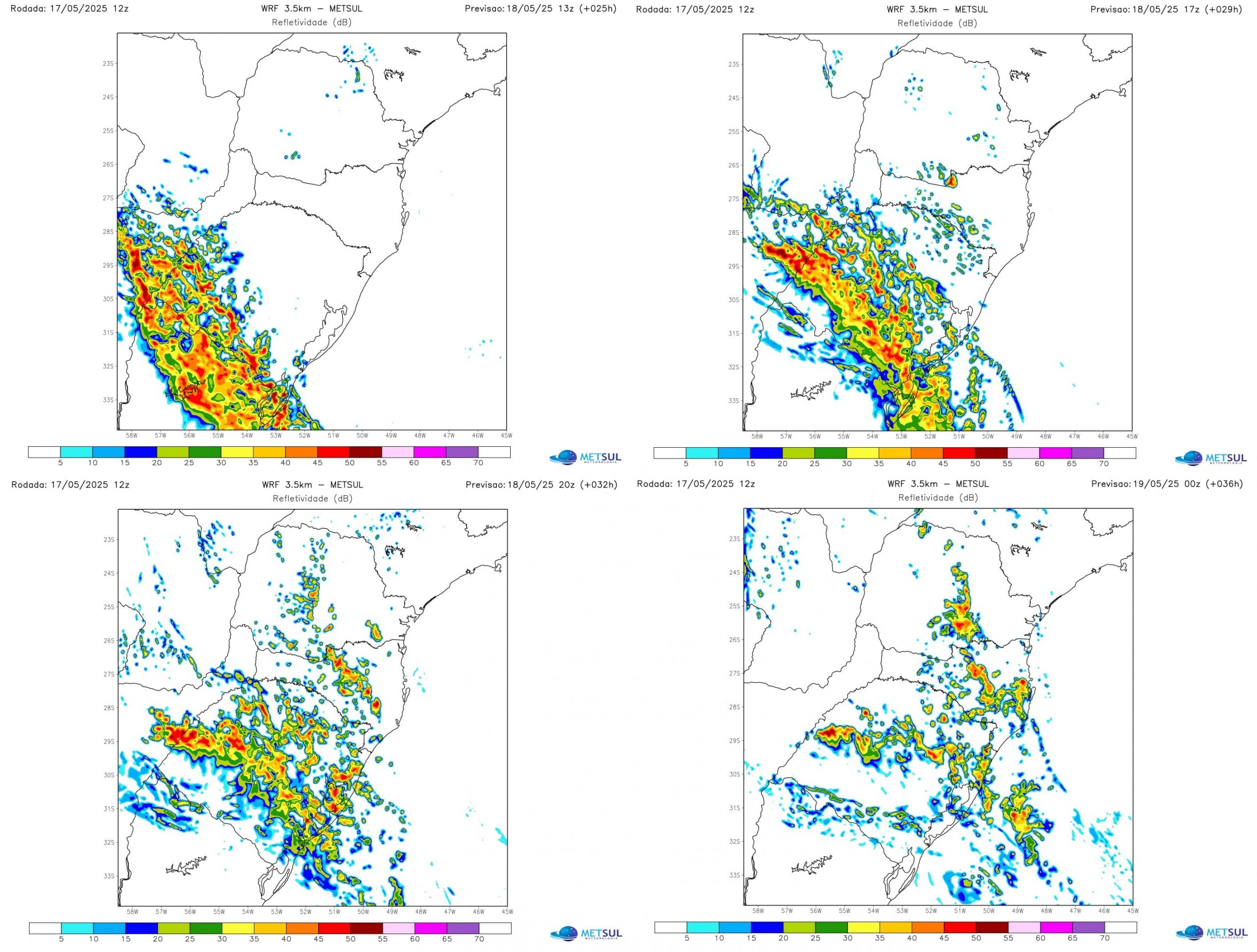 Mapas do modelo WRF do avanço da frente fria Mapas do modelo WRF do avanço da frente fria
