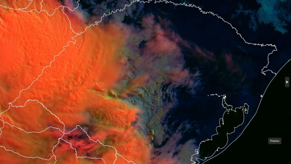 Frente fria muda o tempo e chega com vento perto de 100 km/h