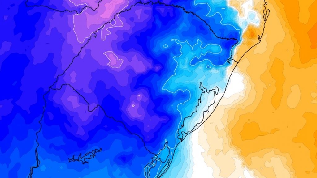 Ar polar chega e traz tarde de muito frio em parte do Rio Grande do Sul