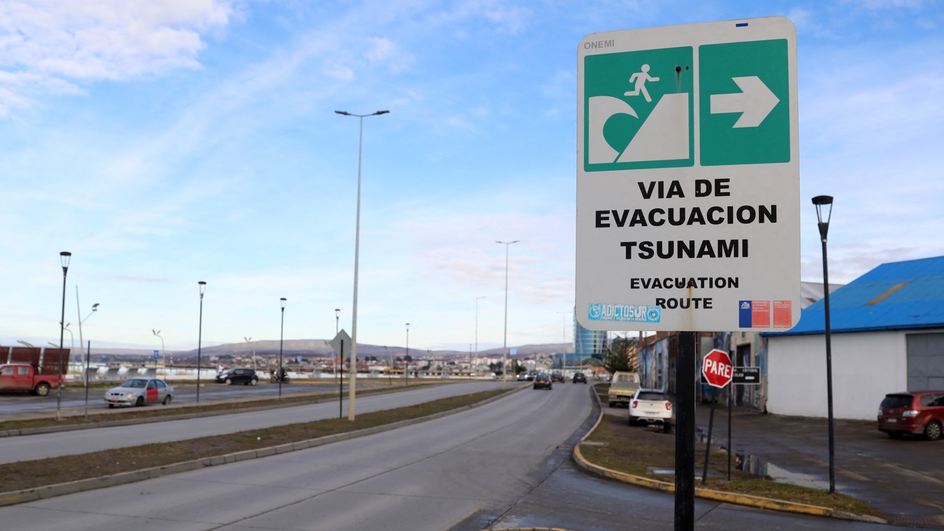 Placa de rota de fuga de tsunami