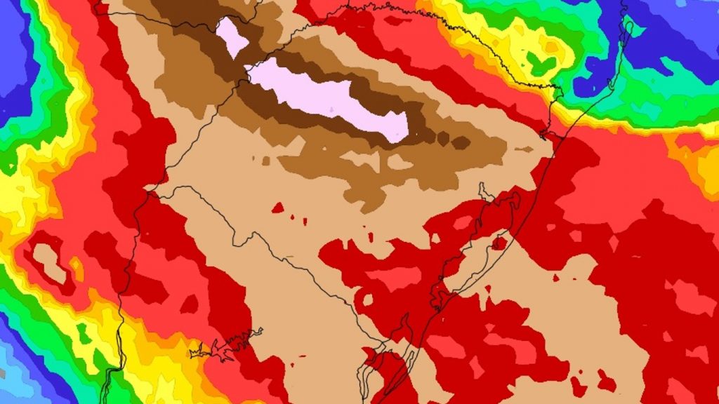 Alerta de chuva excessiva e risco de cheias de rios no Rio Grande do Sul