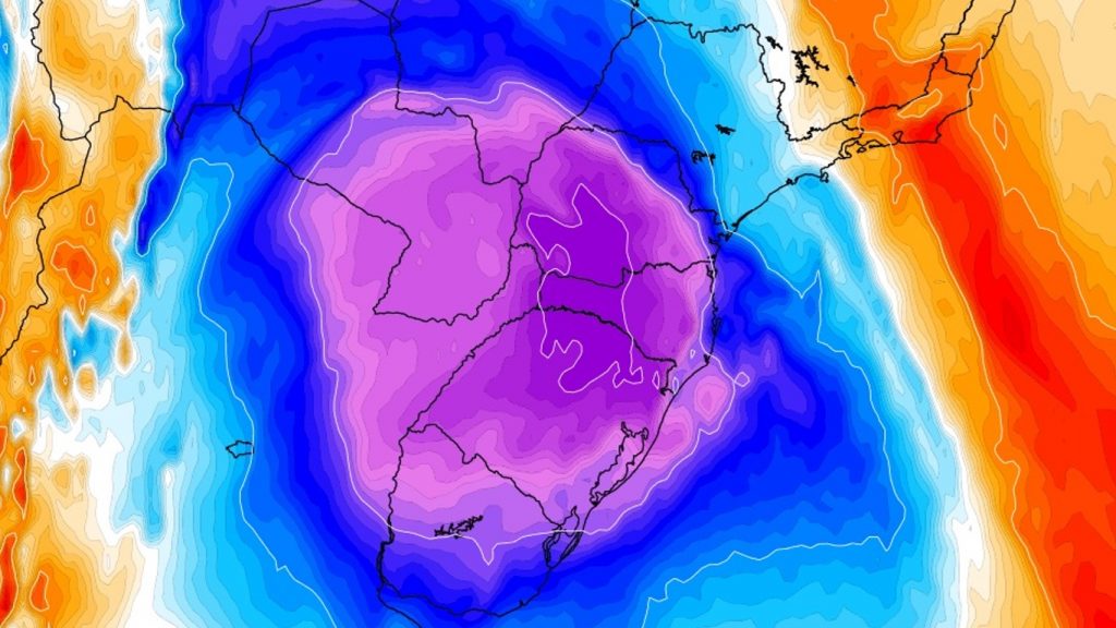 Duas poderosas massas de ar polar trarão onda de frio intensa e longa