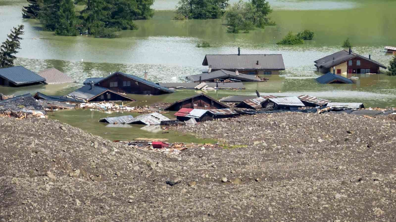 Foto de desastre na Suiça por mudança no clima