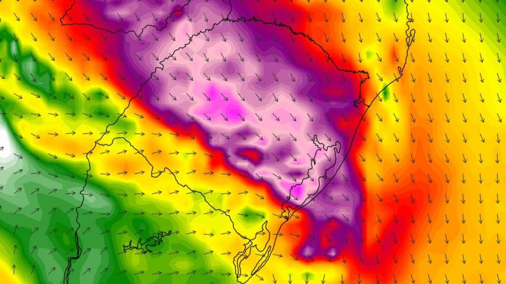 Intensa corrente de jato traz vento forte e energia para formar temporais