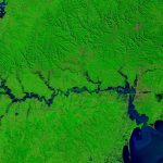 Imagem de satélite mostra cheia histórica do Rio Jacuí