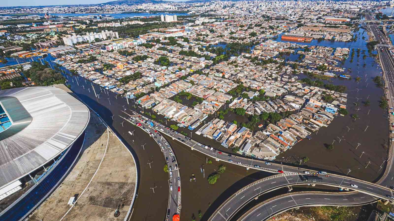 Enchente em Porto Alegre Qusrto Distrito de Porto Alegre inundado na enchente de maio de 2024