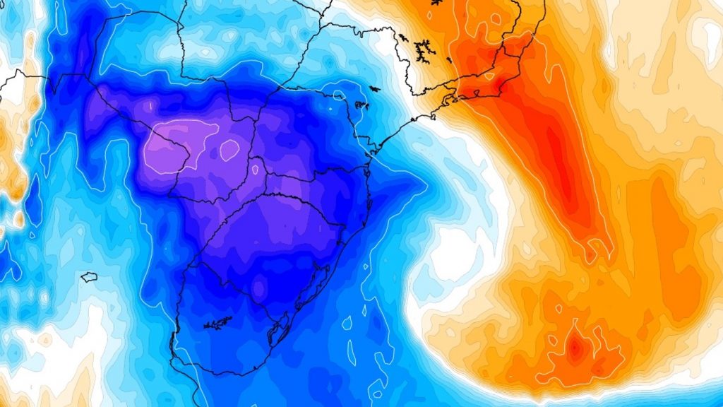 Ciclone impulsiona ar frio, temperatura cairá mais e não se descarta neve