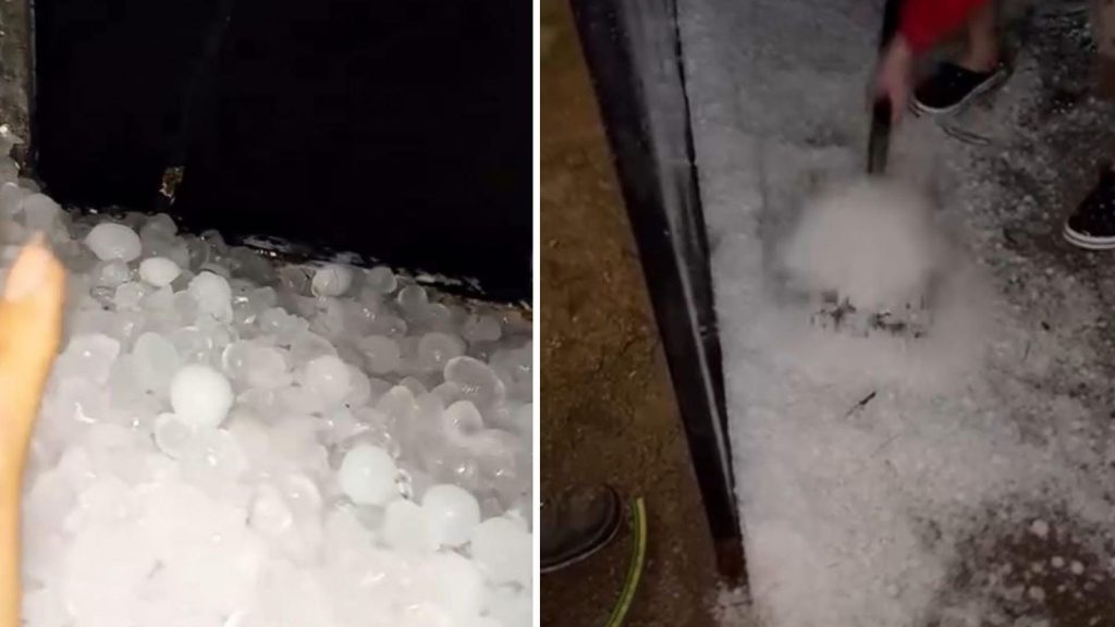 Frente fria que se aproxima provoca muito granizo na Argentina