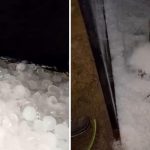 Frente fria que se aproxima provoca muito granizo na Argentina