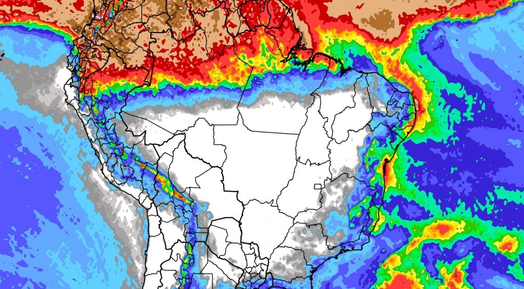 Previsão do tempo: tendência de chuva para dez dias no Brasil