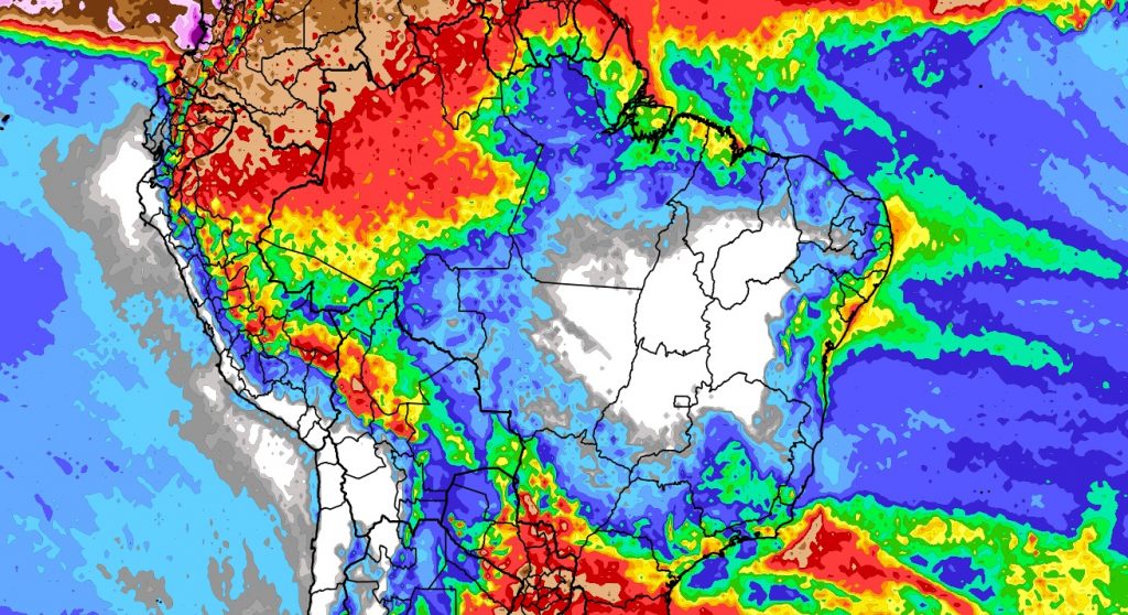 Previsão do tempo: tendência de chuva para dez dias no Brasil