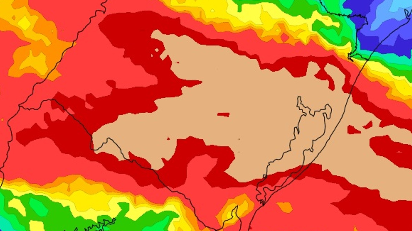 <span class="entry-title-primary">Chuva avança neste fim de semana com altos volumes; veja as projeções</span> <h2 class="entry-subtitle">Episódio de chuva volumosa vai atingir o Rio Grande do Sul com os maiores acumulados previstos para este domingo </h2>