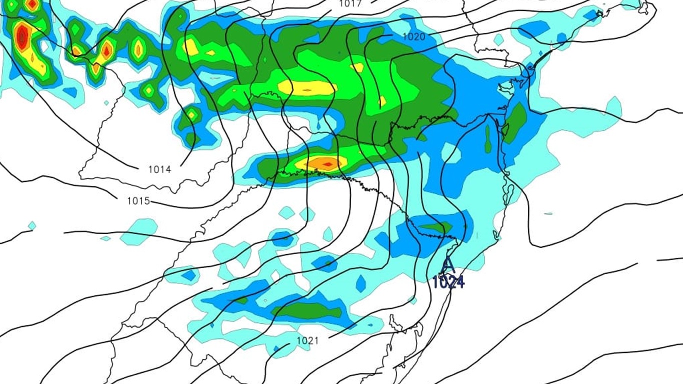 <span class="entry-title-primary">Chuva avança pelo Sul do Brasil nesta quinta; veja mapas de previsão</span> <h2 class="entry-subtitle">Sul do Brasil terá um dia de tempo instável nesta quinta com chuva avançando pelos três estados da região </h2>
