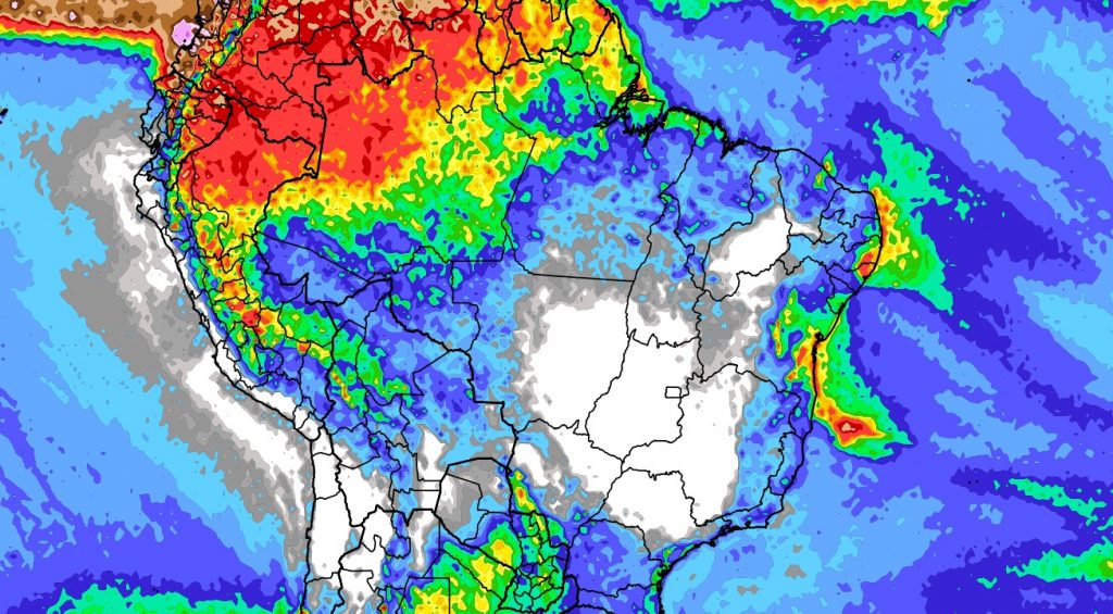 Previsão do tempo: tendência de chuva para dez dias no Brasil