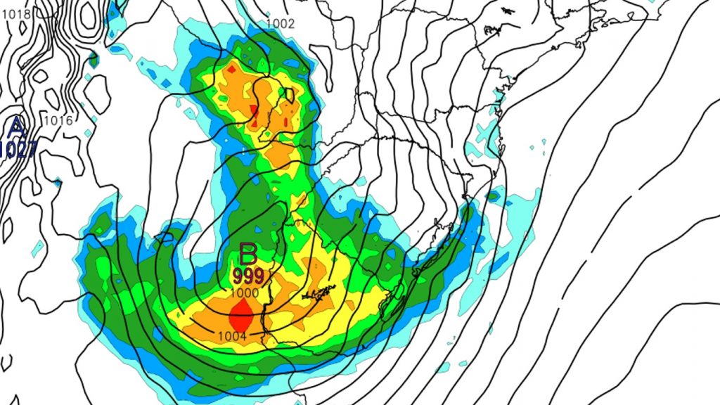 Ciclone vai se formar sobre o continente com tempestades e vento forte